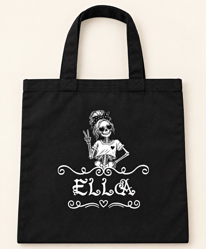 Personalised Halloween Tote Bag Trick or Treat Kids Sweet Bag With Name