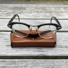 Bausch  Lomb 4.25 5.5 Eyeglasses FRAMES ONLY Plum Cats Eye Horn Rim 50's Vtg