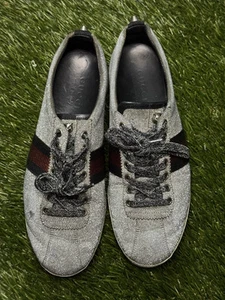 Baskets GUCCI Bambi Web argent paillettes cloutées scintillantes 414684 taille 9