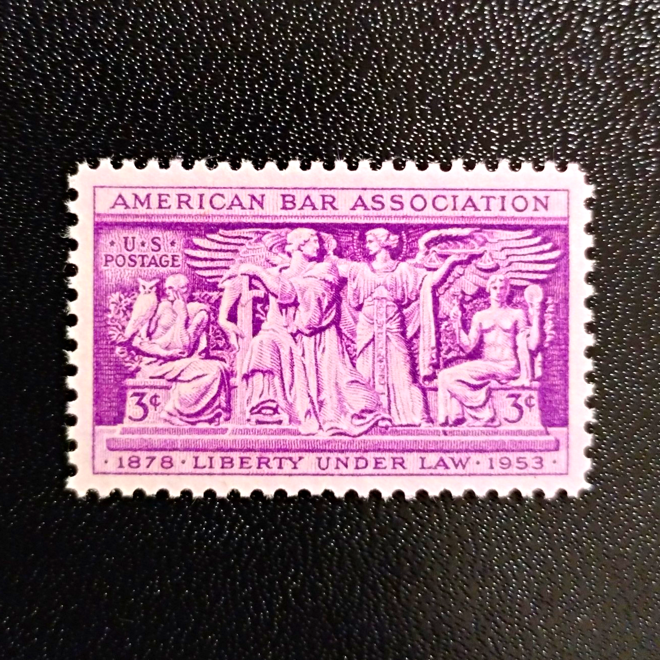US American Bar Association 3c Postage Stamp, Purple, 1953, MNH, Ungraded