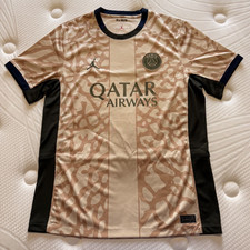 PSG x Jordan 2023/24 Fourth Shirt Koszulka piłkarska Qatar Airways Beżowa - L