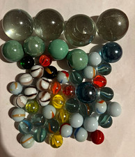 Vintage Konvolut Glasmurmeln gemischt &ndash; verschiedene Farben & Gr&ouml;&szlig;en