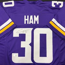 C.J. Ham Autographed Purple Pro-Style Jersey Minnesota Vikings Beckett