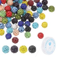 10Mm Strass Tonperlen FüR Die Schmuckherstellung, 120Stk Runde Perlen Multicolor