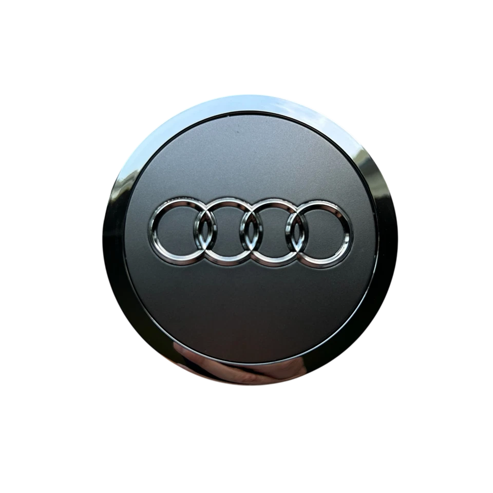 Juego de 4 tapacubos centrales de rueda cromados gris 69 mm para Audi A3 A4 A6 Q3 Q5 TT Foto 3 de 4