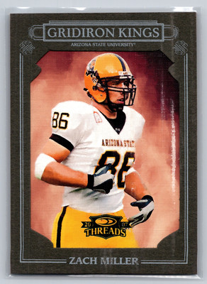 2007 Threads #CGK-21 Zach Miller College Gridiron Kings Framed Green #/25