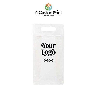 Vertical Clear Stand Up Bags with Handle Resealable Pouches for Custom Print