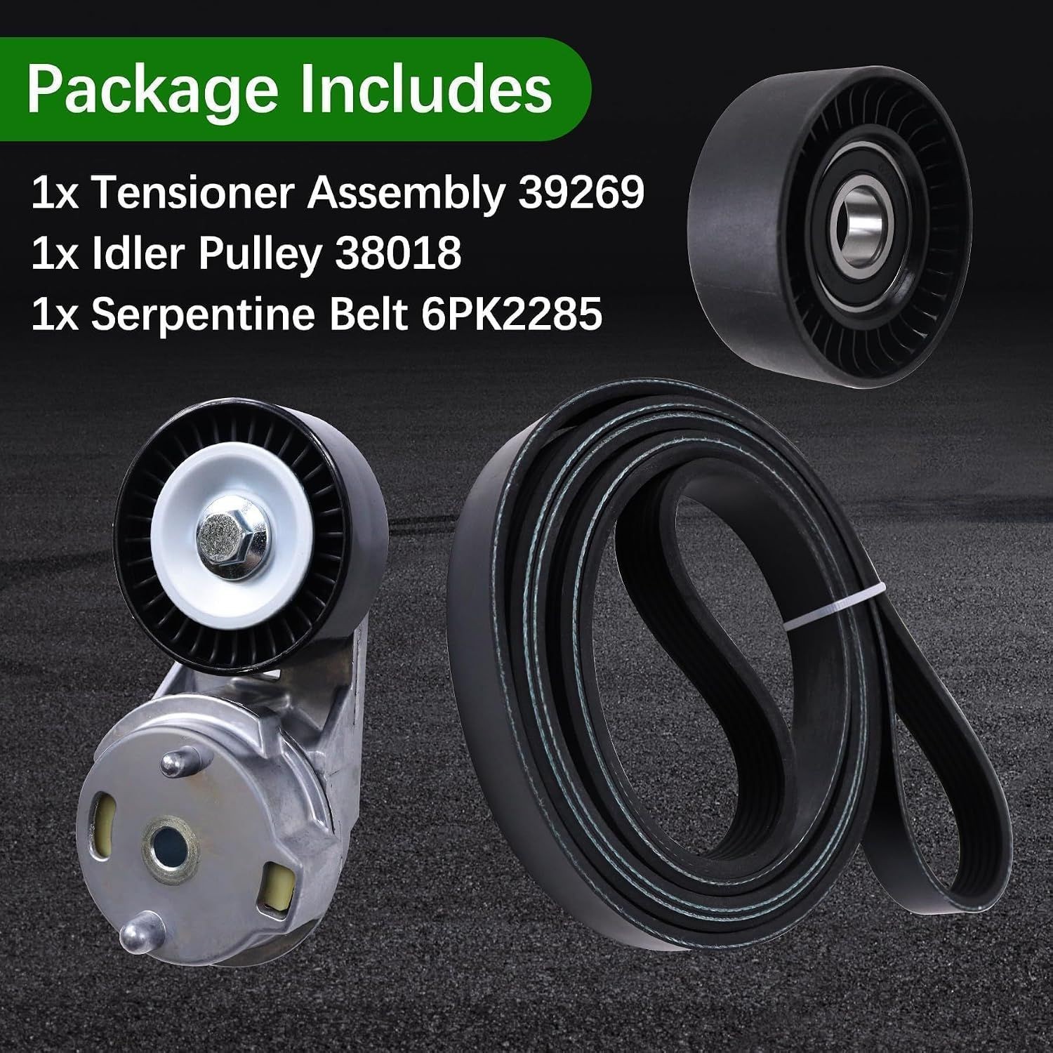Engine Serpentine Belt Tensioner Idler Pulley Drive Kit 89607 38018 for ...