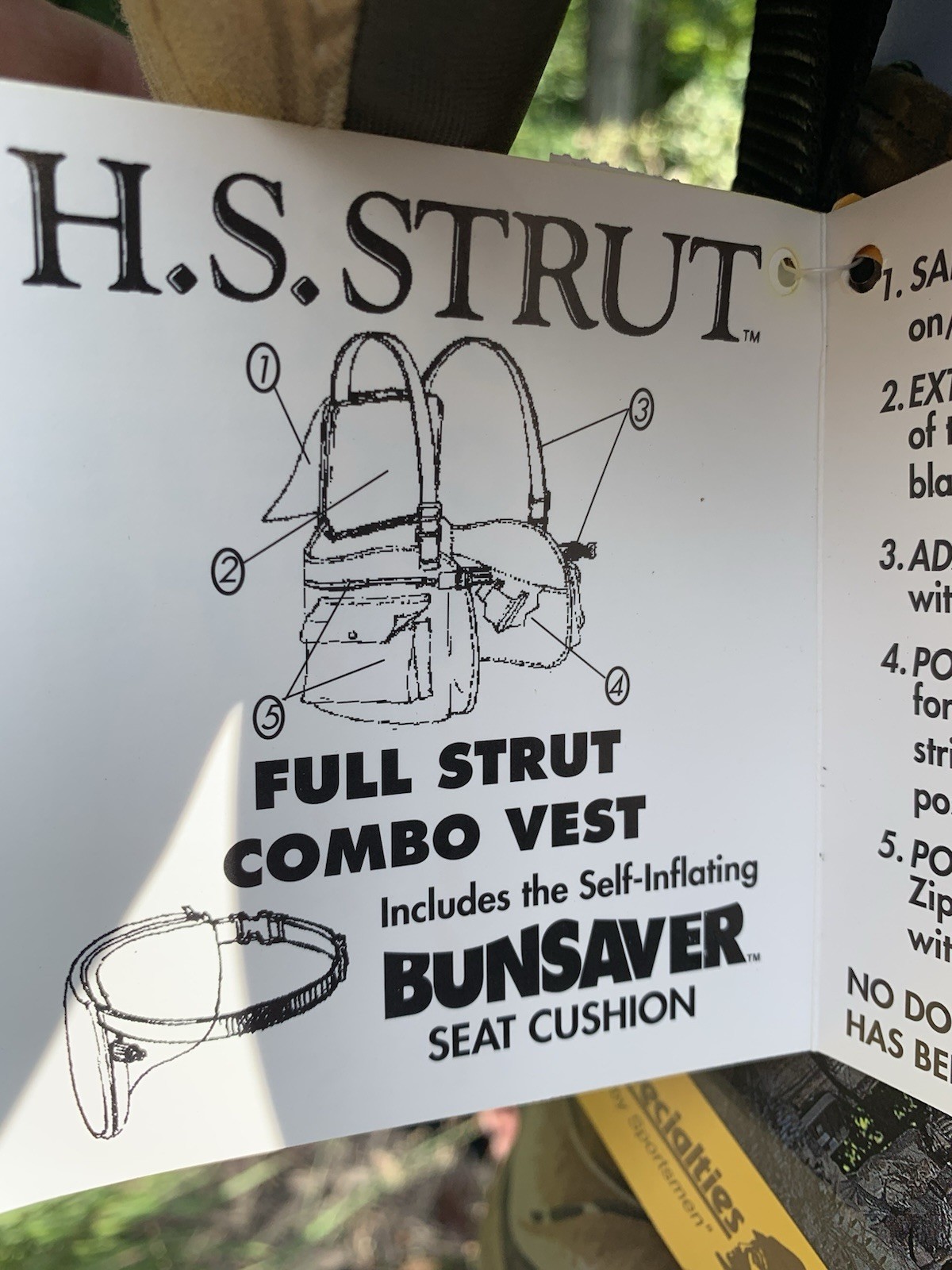 H.S. Strut Turkey Hunting Vest Poly/Cotton Advantage Camo L/XL Seat NWT