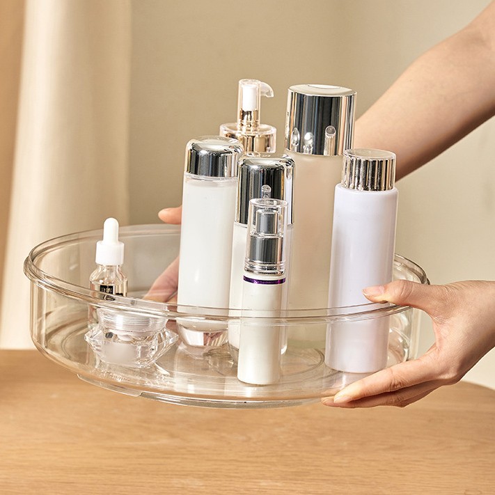 Round Makeup Organizer Transparent Beauty Storage Box For Dressing Table Popular
