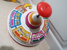 Ohio Art Co. Large Spinning Top Toy Train Scene 8" top