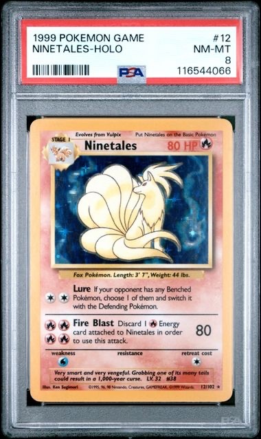NINETALES PSA 8 1999 POKEMON GAME #12/102 RARE HOLO 674