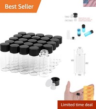 Versatile 25-Pack 4ml Clear Glass Vials with Leak-Proof Lids for Essential Oils