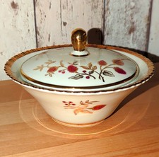 Winterling Bavaria Porzellan Sch&uuml;ssel mit Deckel Blumenmuster Goldrand rund