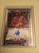 2021 Bowman Chrome Jeremy De La Rosa AUTOGRAPH #CPA-JDL 1st Bowman Baseball Card