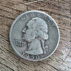 1950 P Washington Quarter 25c Silver Coin ~ 90% Silver