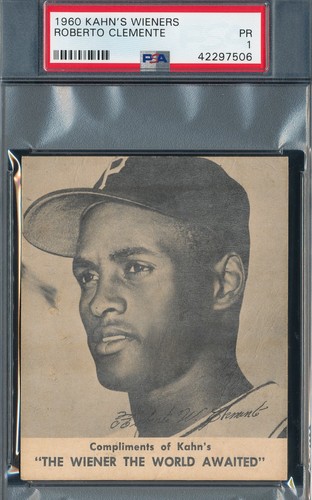 1960 Kahn's Wieners Roberto Clemente PSA 1 - tough card!