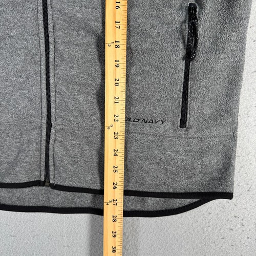 Vintage Old Navy Fleece Vest Mens Large Gray Full Zip Mockneck Lightweight Y2K - Picture 5 of 9