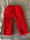 Navy Blue Stars Fabric Top and Red Crochet Pants Set for 18" Doll — photo 8