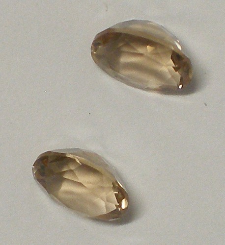 APPROX 3.25 CT 9 X 7 MM OVAL CUT CHAMPAIGNE QUARTZ GEMSTONE MATCHING PAIR