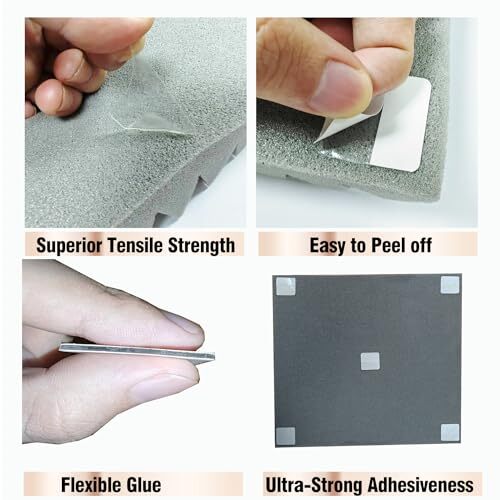 120 Pcs Double Sided Tape Squares for Acoustic Foam or Panels, Heavy Duty - Picture 3 of 7