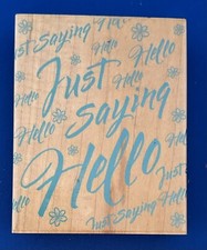 HERO ARTS Rubber Stamp S1613 Super Saying Hello Large Phrase Sentiment