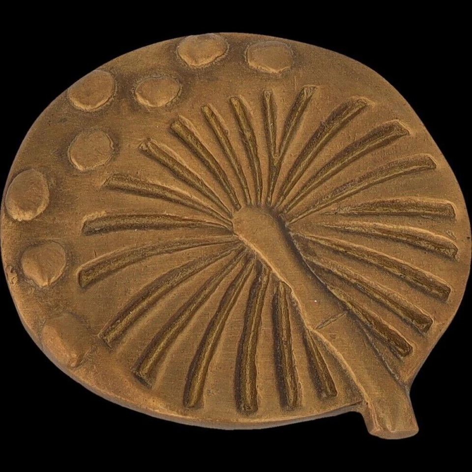 Brass Shrooms Magic Mushrooms Hippie Fungi Pe Psychedelic 70s Vtg Belt Buckle - Imagem 3 de 4