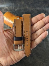 Brown Watch Strap/ Handmade Genuine Leather Watch Band/26mm 24mm 22mm 20mm 18mm