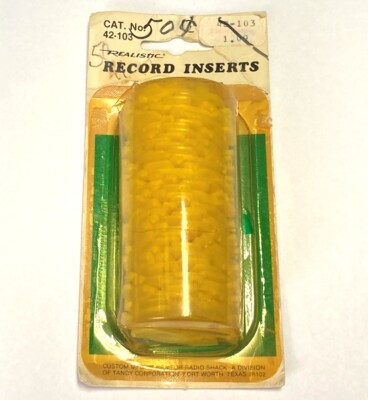 Realistic Record Inserts 45 RPM Easy Snap Yellow Radio Shack Vintage Made in USA