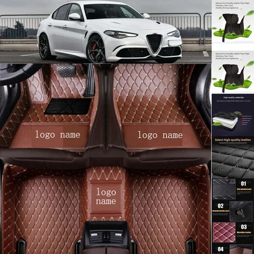 For Alfa Romeo Giulia Stelvio Car Floor Mats Handmade Custom Waterproof Carpets - Imagen 16 de 37