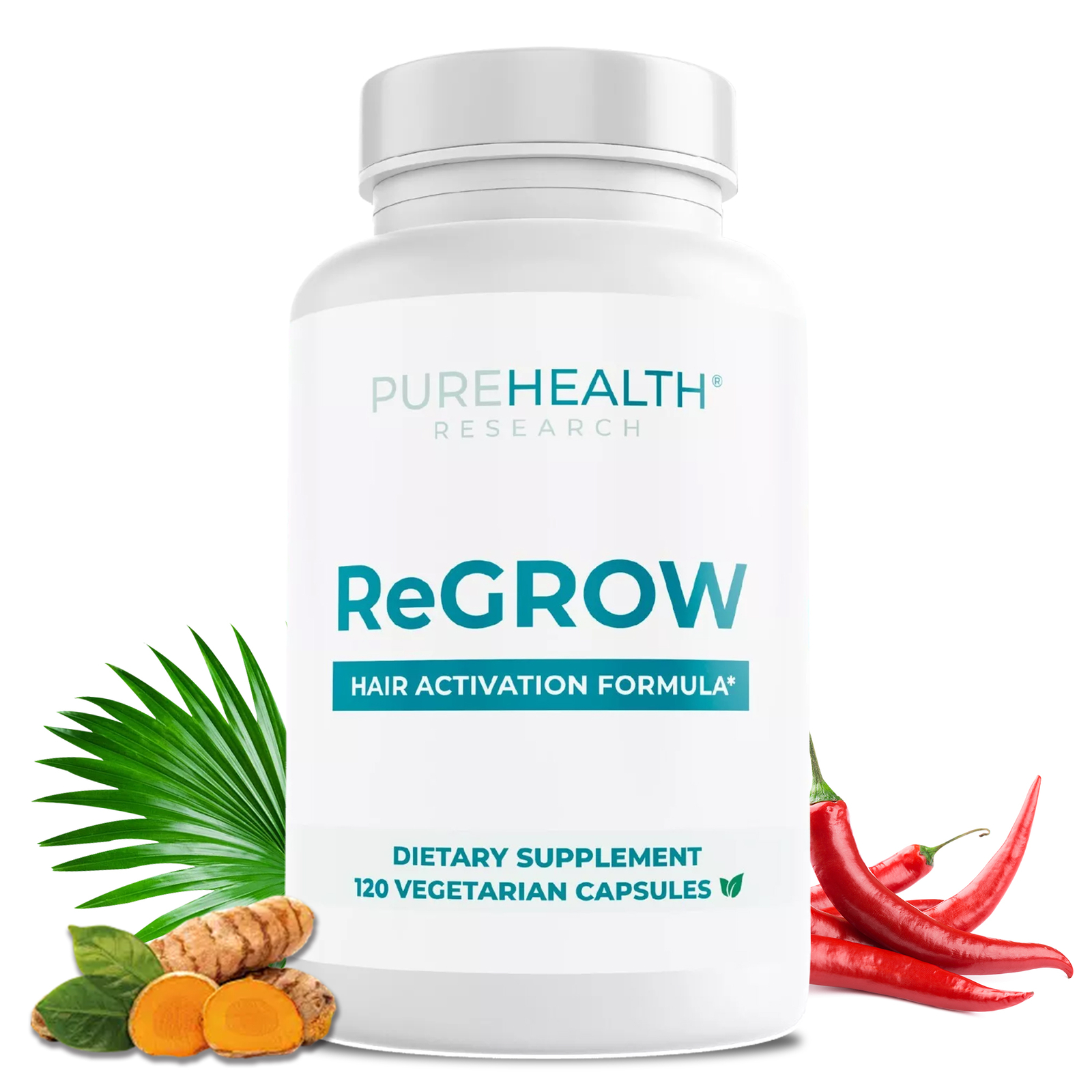 PureHealth Research ReGrow - Cabello más grueso, crecimiento del cabello, anti pérdida de cabello - Vitaminas