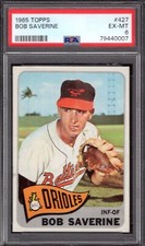 1965 TOPPS BOB SAVERINE CARD NO:427 PSA 6 EX-MINT CONDITION