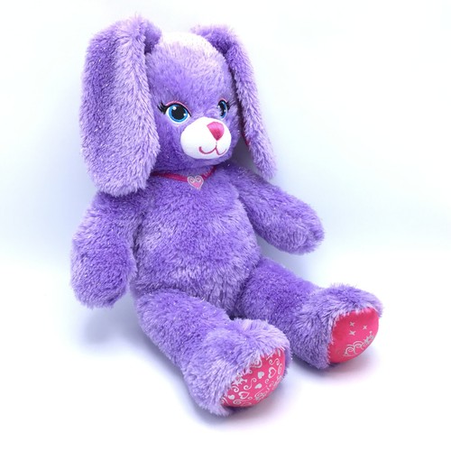 Build A Bear Paw Princess Conejo Púrpura Peluche Relleno Brillante BABW 16" Usado en excelente estado - Imagen 10 de 19