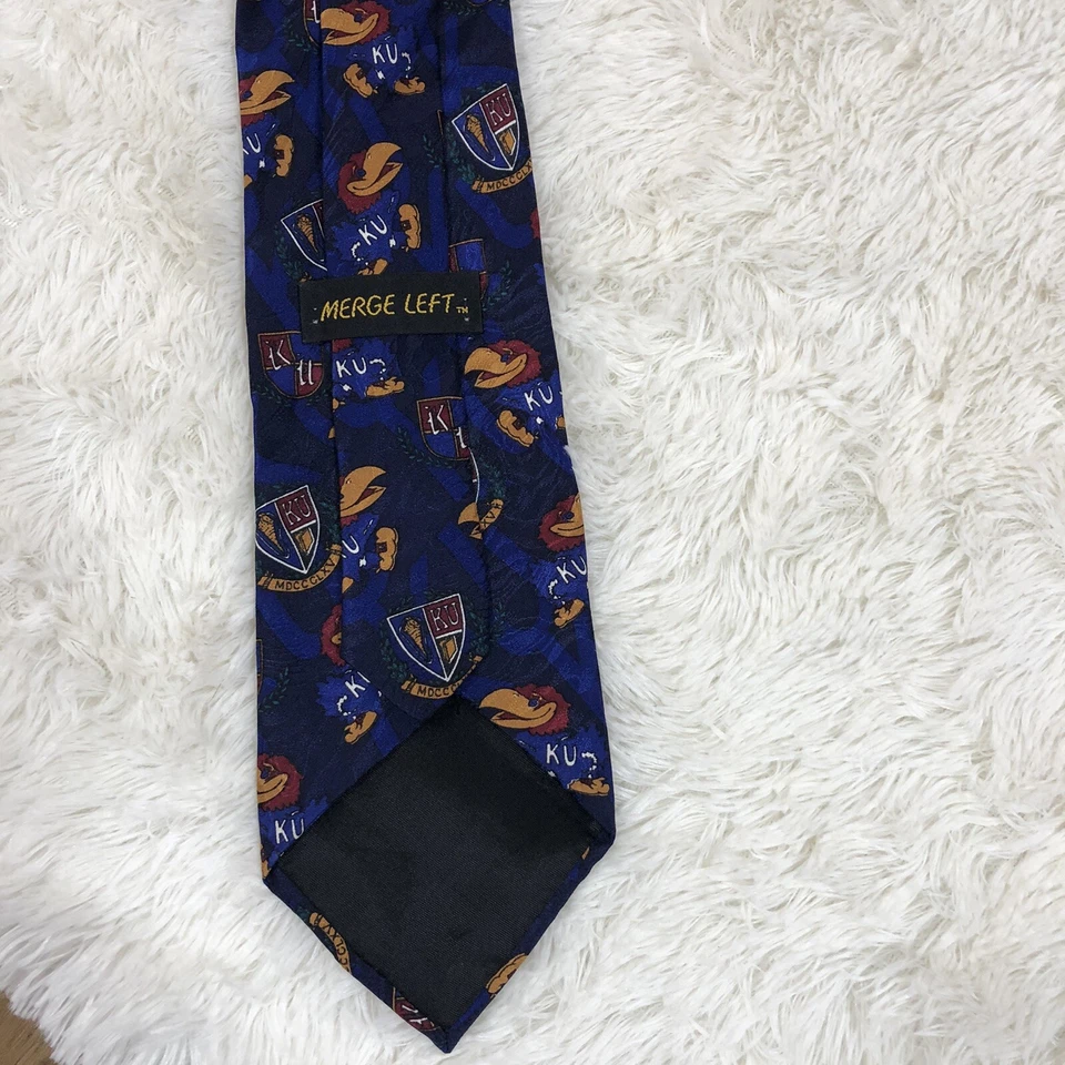 Corbata izquierda combinada para hombre vintage Kansas University KU corbata para cuello Foto 3 de 4