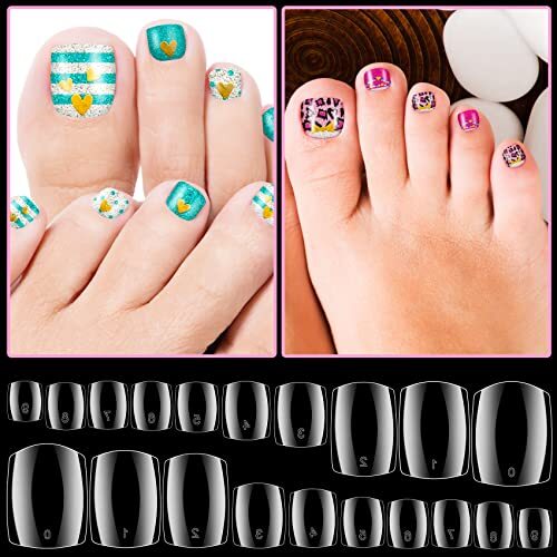 500 Pcs False Toenails Artificial French Acrylic Clear Toe Clear short 500 - Picture 3 of 7