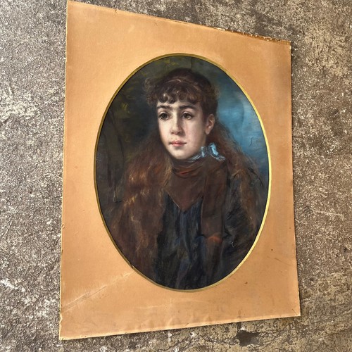 Ancien Paire de Portraits XIXe – Deux Sœurs Jumelles – Pastel sur Papier - Foto 10 di 15