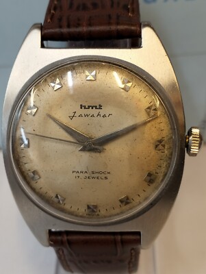 HMT JAWAHAR 17J WINDING PATINA WHITE DIAL 200180 INDIA MEN FULL WORKING VINTAGE