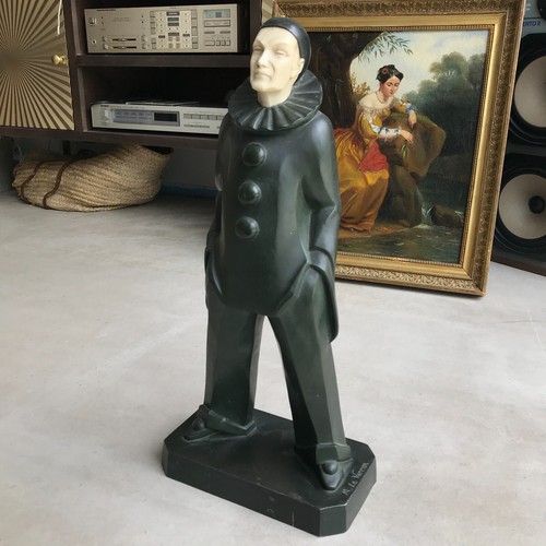 Art Déco Sculpture Signed Le Verrier Spelter Patina Antique Bronze Vintage - Picture 3 of 17