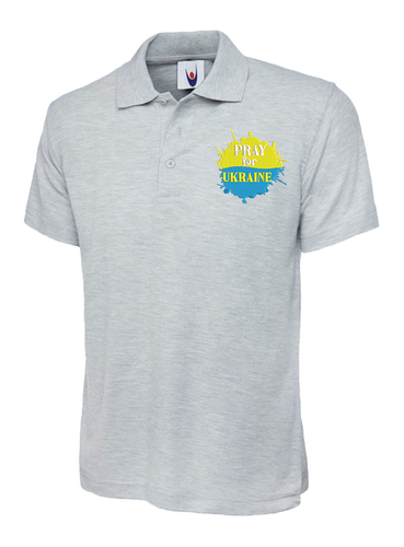 Pray For Ukraine Embroidered Polo Support Stand Ukrain Slogan Humanity Public - Picture 4 of 18