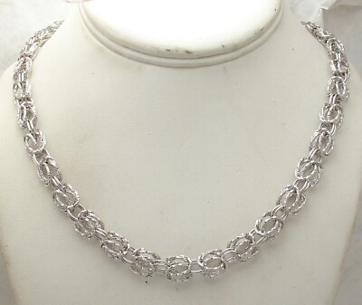 Technibond Diamantschliff Byzantiner Kette Collier Anlaufgeschützt Echt 925 Silber