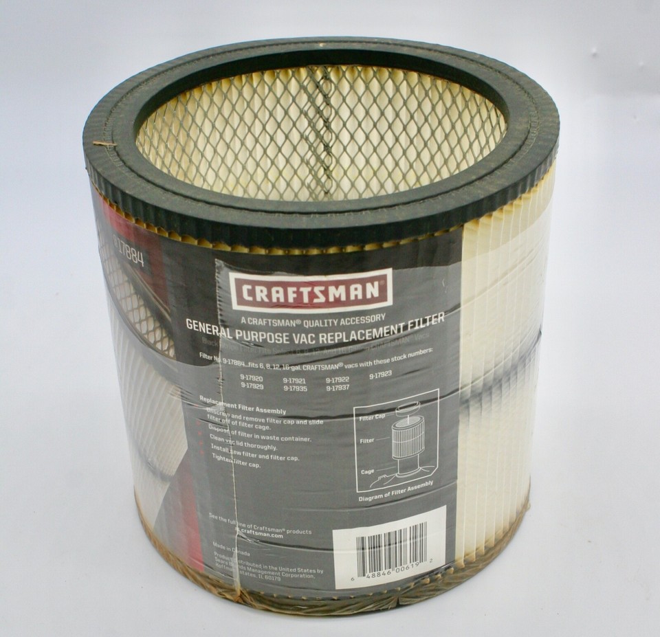 Craftsman 9-17884 17884 Vacuum Cartridge Filter fit for 17935 17937 ...