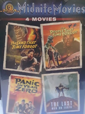 MIDNITE MOVIES 4 FILM DVD Set TIME FORGOT Panic In Year Zero LAST MAN ON EARTH 