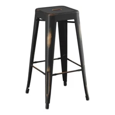 30'' High Backless Distressed Copper Metal Restaurant Barstool For Outdoor Use