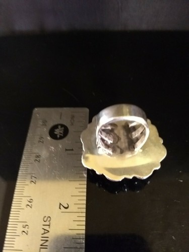 Size 8 Navajo Handmade Turquoise Sterling Silver Ring Elouise Kee - Picture 8 of 12