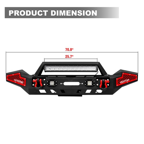 Aaiwa Front Bumper For Jeep Wrangler JK JL Gladiator JT 07-24 w/ Winch Plate Led - Picture 16 of 25