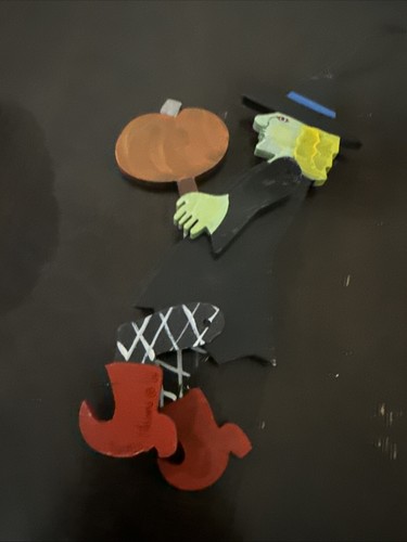 RARE Artisan Nancy Thomas Folk Art Halloween Witch Moving Figure 2004 - Picture 6 of 6
