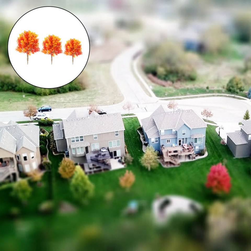 3pcs Miniature Maple Tree Models Sand Table Model Fake Tree Prop Home