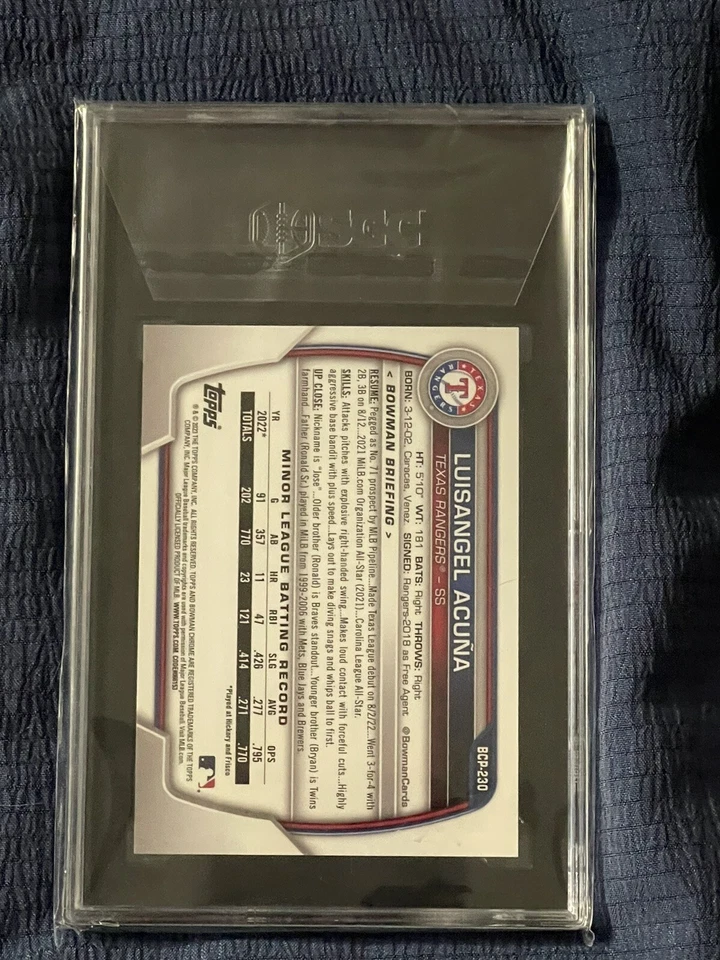 2023 Bowman Chrome Sapphire Luisangel Acuna Aqua 49/99 - Image 2 of 3