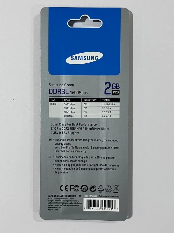 New Samsung 2GB PC3-12800 DDR3-1600MHz non-ECC Unbuffered 240Pin M379B5773DH0 - Image 3 of 3