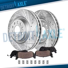 Front Drilled Disc Brake Rotors Brake Pads Kit for 2018 - 2022 Atlas Cross Sport